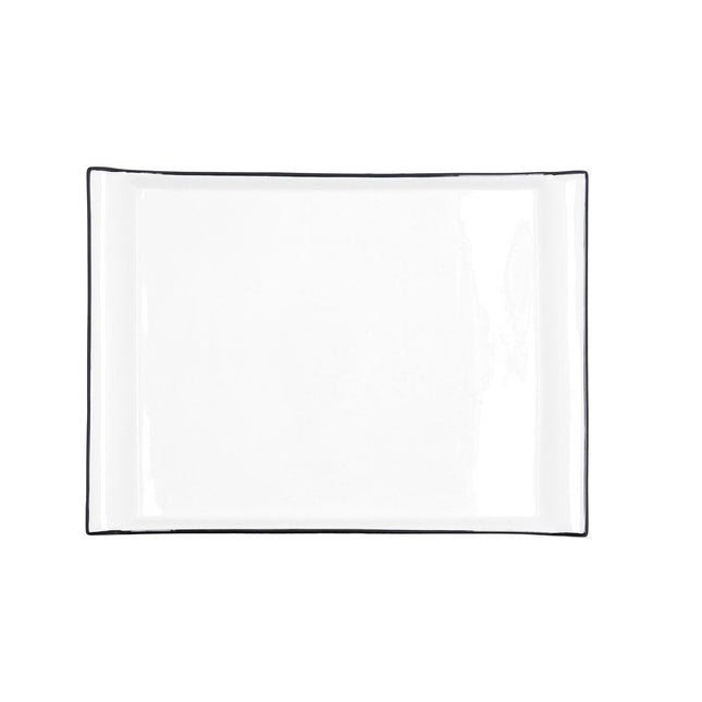 Tablett für Snacks Quid Gastro Black Weiß aus Keramik 31 x 23 cm