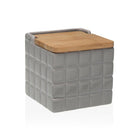 Salzstreuer mit Deckel Versa Bilder Grau aus Keramik Bambus Dolomite 11 x 11 x 11 cm