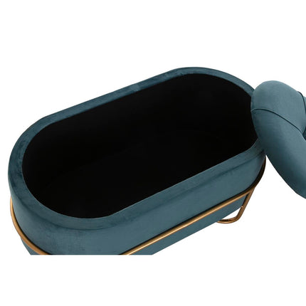 Hocker DKD Home Decor 8424001850914 Schaum Blau Gold Metall Holz MDF (72 x 39 x 38 cm)