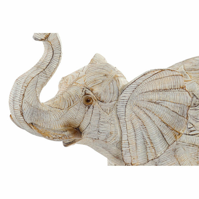 Deko-Figur DKD Home Decor 27 x 12 x 24,5 cm Elefant Beige Kolonial Decapé