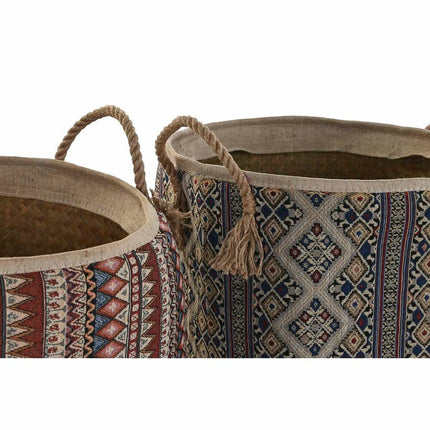 Korb DKD Home Decor 40 x 40 x 48 cm Jute Seegras Boho (2 Stück)
