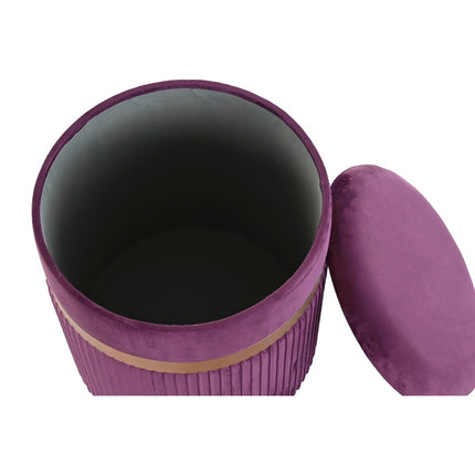 Fußstütze DKD Home Decor Gold Purpur Samt Burgunderrot Holz MDF (39 x 39 x 49 cm)