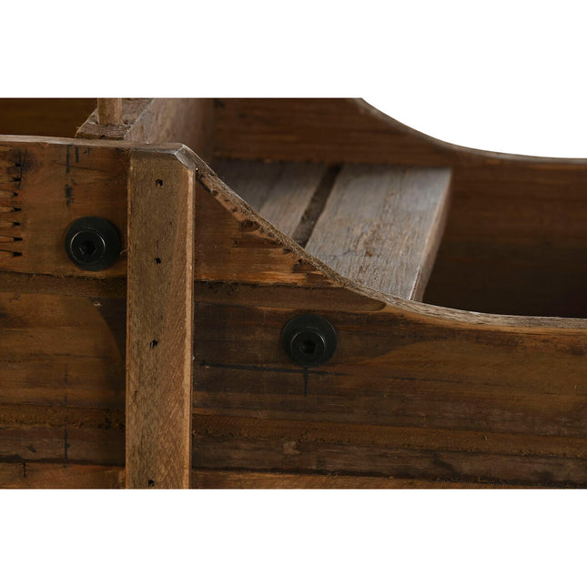 Gartenwagen DKD Home Decor 60 x 31 x 57 cm Tanne Schwarz Metall Dunkelbraun Recyceltes Holz Cottage