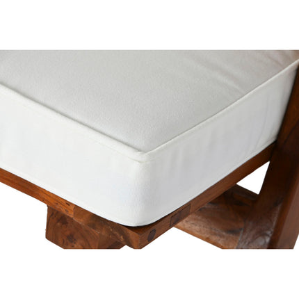 Sitz DKD Home Decor Weiß Braun Dunkelbraun Polyester Teakholz 64 x 76 x 77 cm