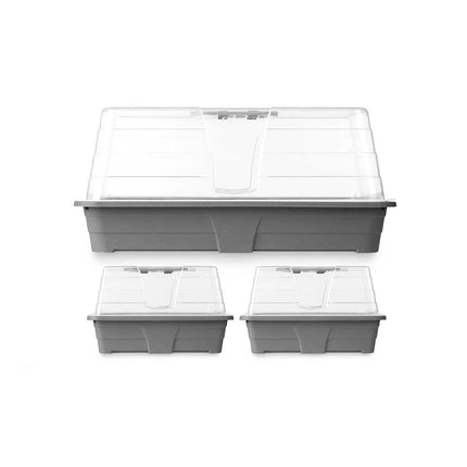 Gewächshaus-Set Grau Durchsichtig Kunststoff (8 Stück)